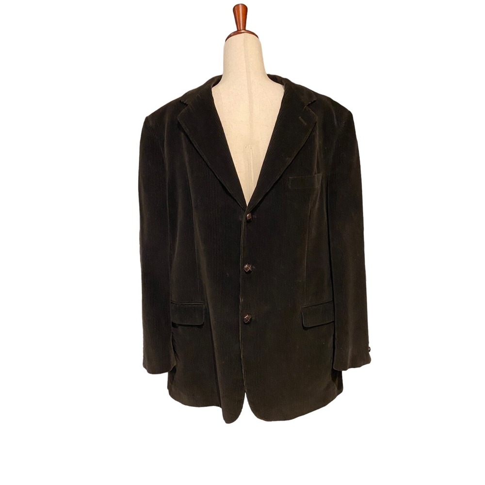 Brooks Brothers Men's Brown Corduroy Sport Coat Loro Piana‎ Fabric Size 43 long